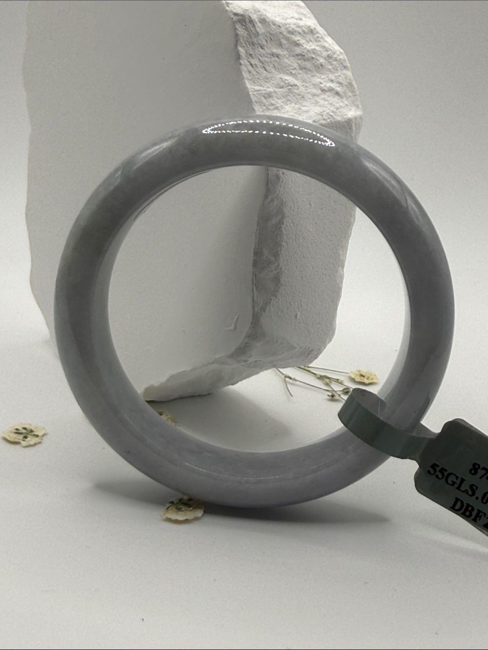Refined  Light Lavander Gray Jade Bangle Bracelet